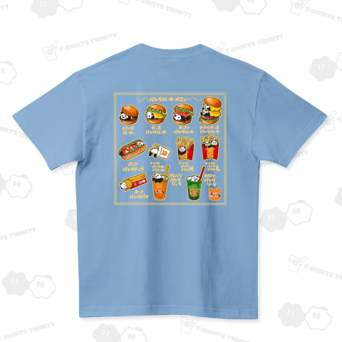 パンダバーガー日本語メニュー黄文字(バックプリント) ハイクオリティーTシャツ(5.6オンス)