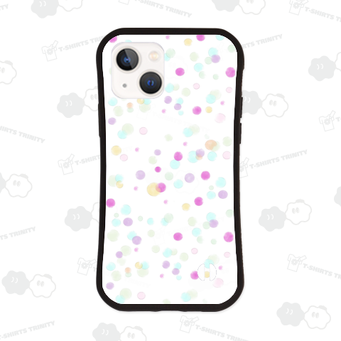 水彩水玉(ホワイト)