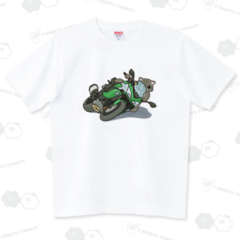 バイクを乗りこなす猫