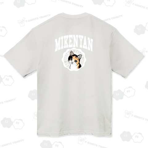 三毛猫クイーンみけにゃん_ホワイト(バックプリント)