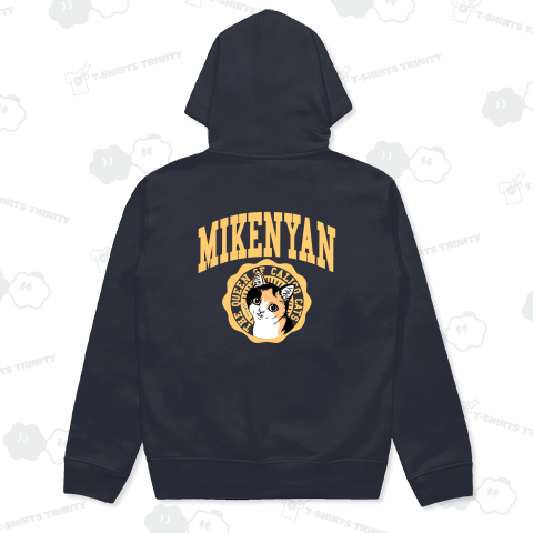 三毛猫クイーンみけにゃん_イエロー(バックプリント)