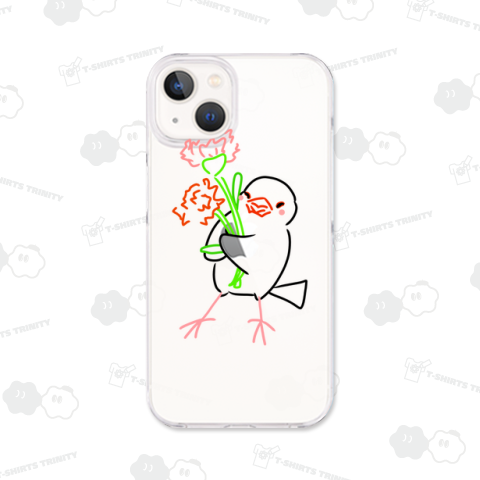 カーネーション文鳥 カラー線画