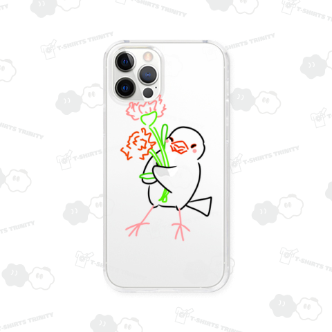 カーネーション文鳥 カラー線画