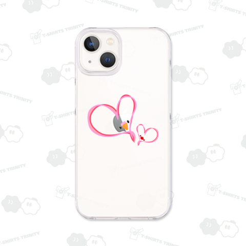 ハートなインコさんと文鳥さん