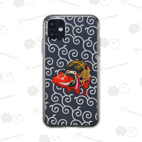赤べこ(スマホケース クリア)