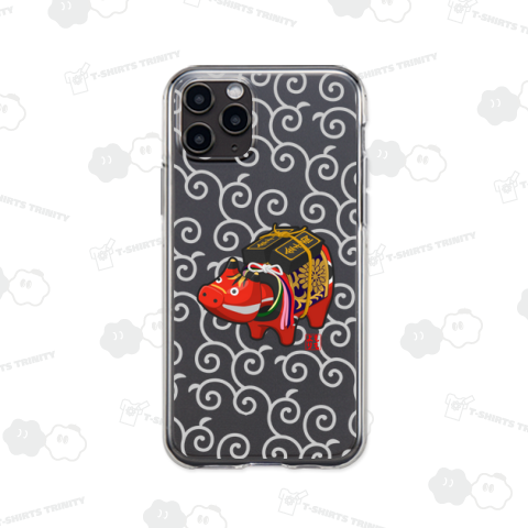 赤べこ(スマホケース クリア)