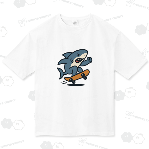 サメがスケボーしてる
