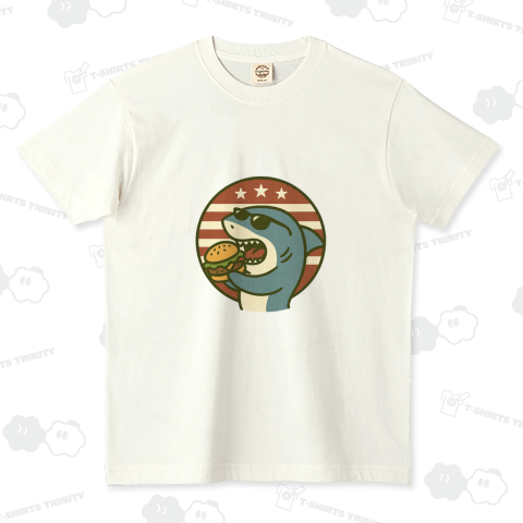 サメがハンバーガーを食べる