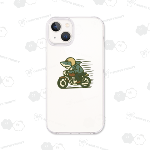 サメがバイクに乗っている