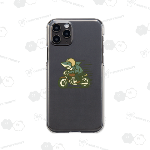 サメがバイクに乗っている