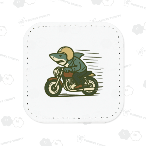 サメがバイクに乗っている