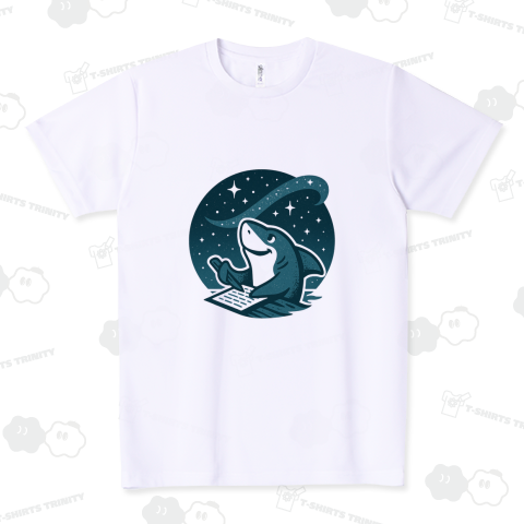 サメが星を見ながら日記を書いている