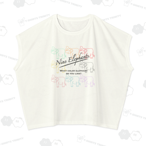 9 elephants. スリーブレスワイドTシャツ(4.3オンス)