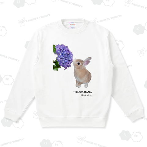 うさぎと花 初めて紫陽花と出会ったうさぎ