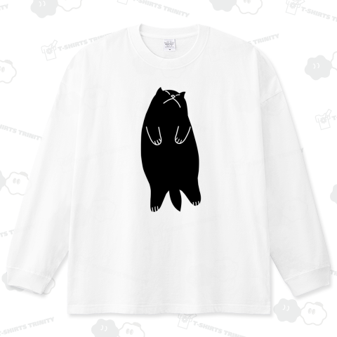 仰向けに寝そべっている黒猫(へそ天)