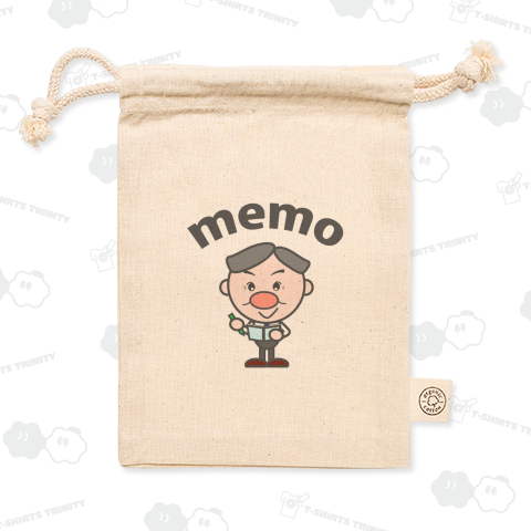 頑張るお父さん/メモをとっている/memo文字入りデザイン