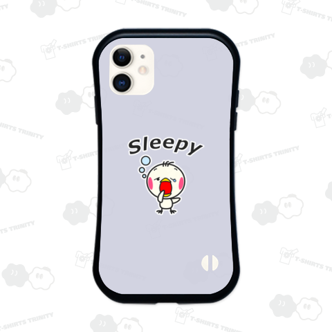 コトリ(小鳥)/眠たい/「Sleepy」文字入りデザイン