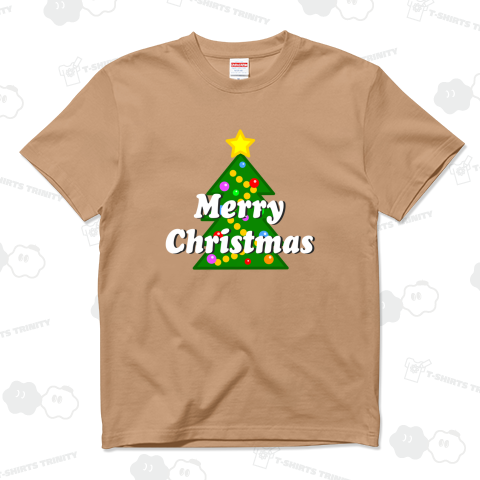 クリスマスツリーとMerry Christmasの文字入りデザイン