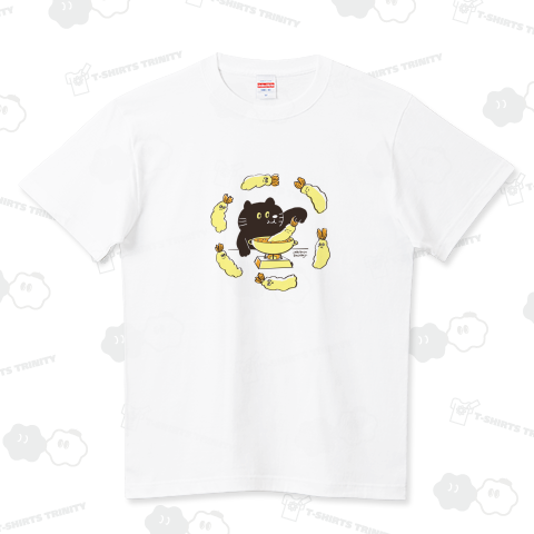 エビの天ぷらとネコ(通常ver.) ハイクオリティーTシャツ(5.6オンス)