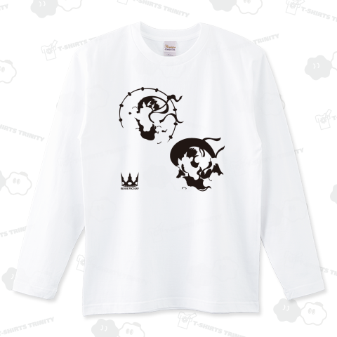 風神雷神(黒)（ロングTシャツ）|デザインTシャツ通販【Tシャツ