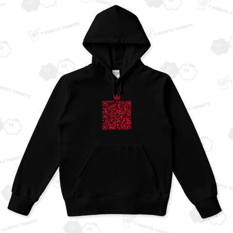 QRコード(赤)(スウェットパーカー)|デザインTシャツ通販【T QRコード(赤)(スウェットパーカー)|デザインTシャツ通販【T