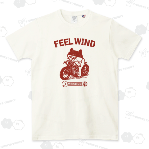 FEEL WIND 〜ドラ猫モータース〜 3 ビンテージ風 USAコットンTシャツ(8.1オンス)