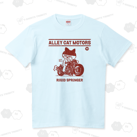 LET'S ROLL リジットスプリンガー〜ドラ猫モータース〜ビンテージ風 ハイクオリティーTシャツ(5.6オンス)