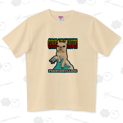 荒波に乗るフレンチブルドッグ