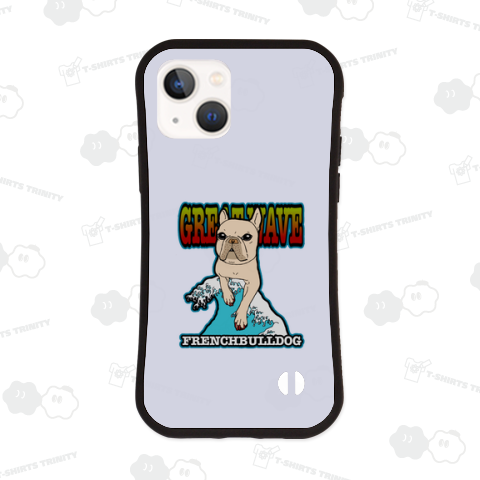 荒波に乗るフレンチブルドッグ