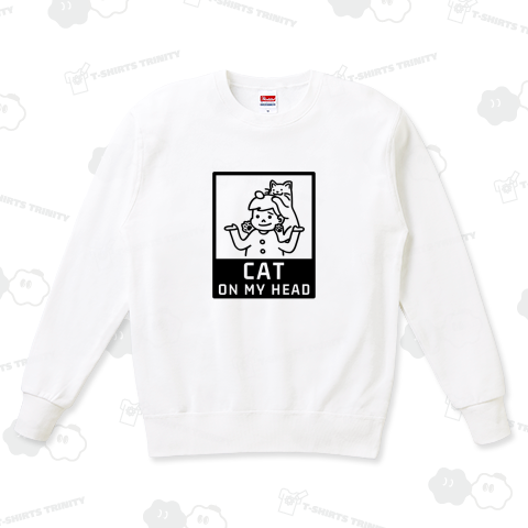 猫が頭に乗ってます(ブラック)