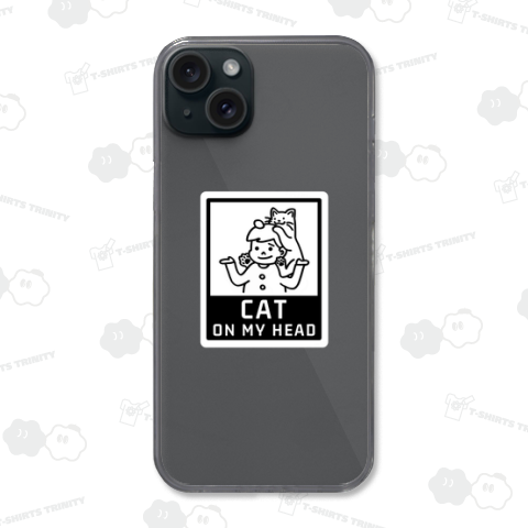 猫が頭に乗ってます(ブラック)