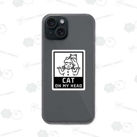 猫が頭に乗ってます(ブラック)