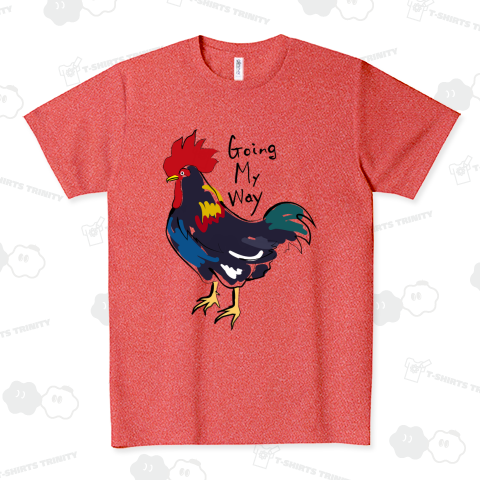 わが道を行くかっこいいにわとりカラフル