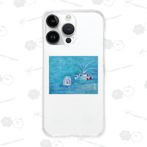 オトヒメエビ 海 日本画