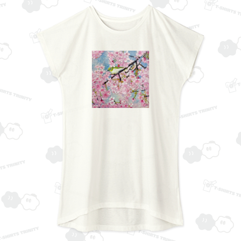 春 メジロと河津桜 日本画