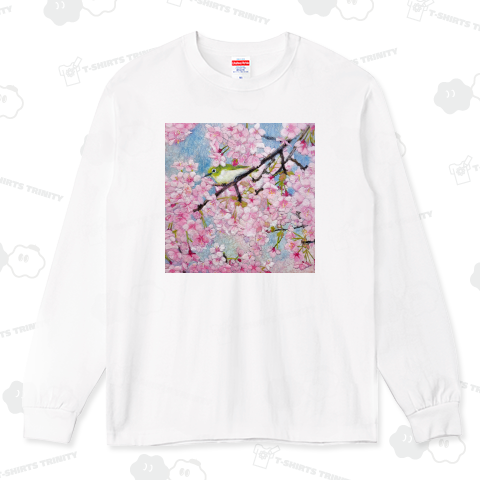 春 メジロと河津桜 日本画