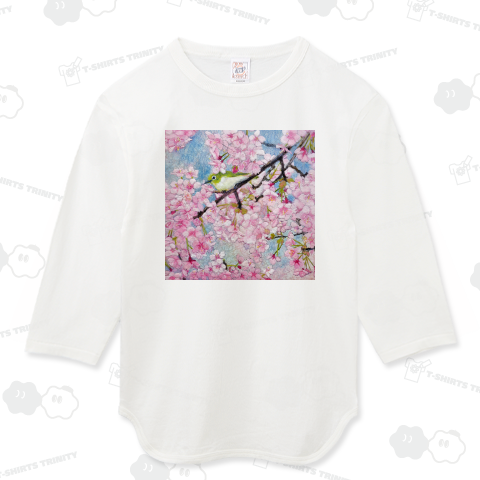 春 メジロと河津桜 日本画