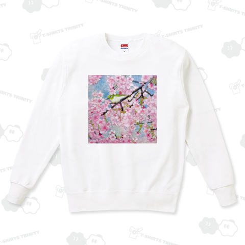 春 メジロと河津桜 日本画