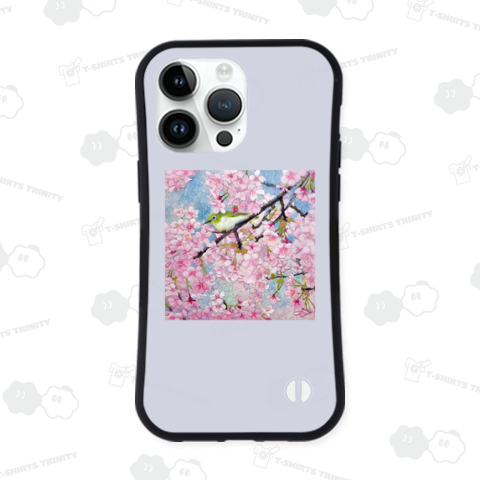 春 メジロと河津桜 日本画