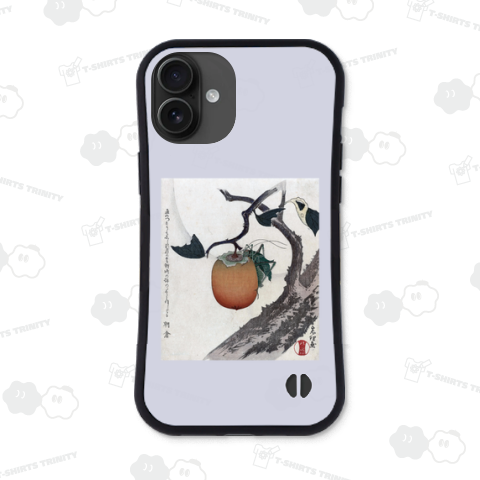 和風 柿に鈴虫の図 葛飾北斎 1890年頃-1900年頃