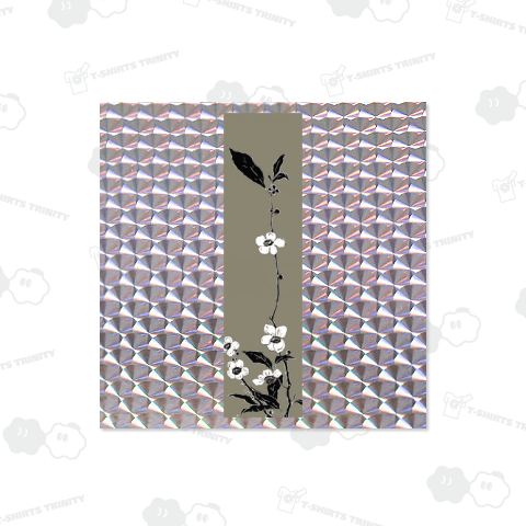 白と黒 花模様(利休白茶 りきゅうしろちゃ)