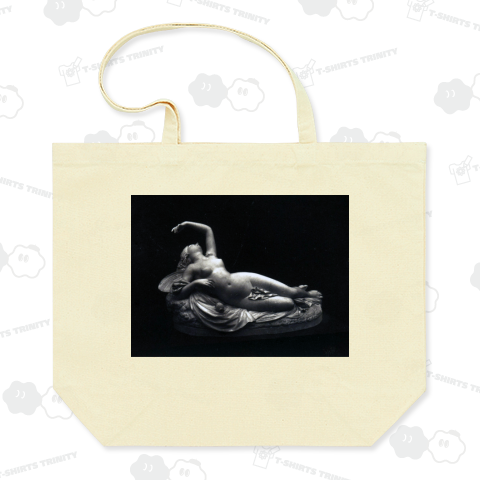 シャルル・オーギュスト・フレイキン作「横たわるプシュケ」の彫刻(1851年、匿名)。