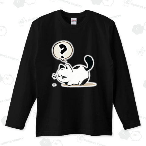 what?猫ニャン2 ロングTシャツ(5.6オンス)