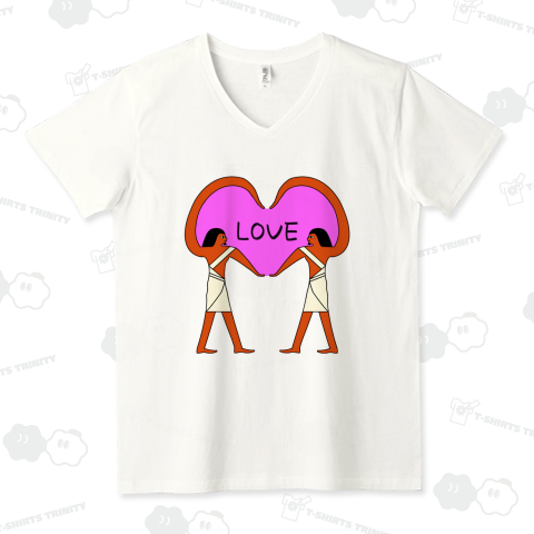 ハートをつくる古代エジプト人(文字入り)