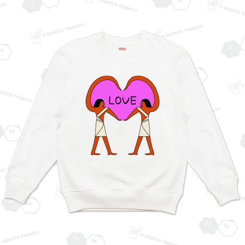 ハートをつくる古代エジプト人(文字入り)