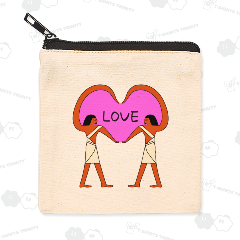 ハートをつくる古代エジプト人(文字入り)