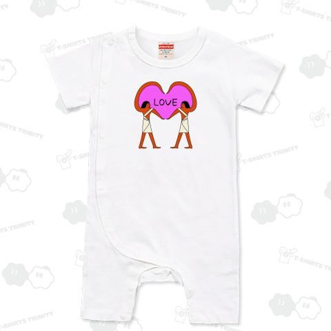 ハートをつくる古代エジプト人(文字入り)