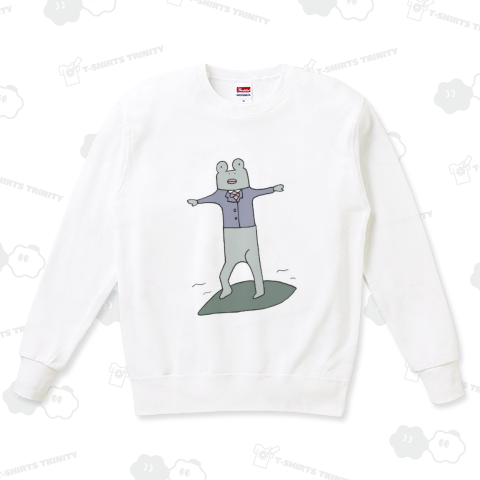 サーフィンするカエル