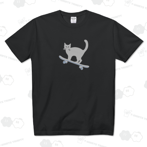 ねこスケートボーダー シルバーグレー