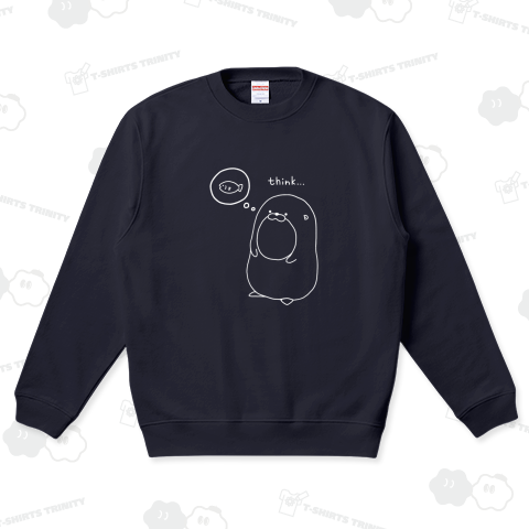 カワウソの想い(白) クルーネックスウェット(10オンス)